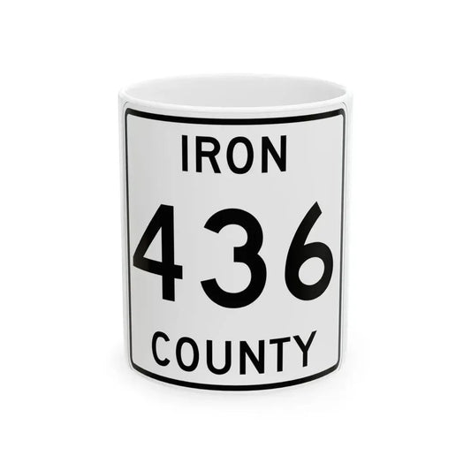 Michigan 436 Iron County (Michigan) (Road Sign) White Coffee Mug 11oz - Go Mug Yourself