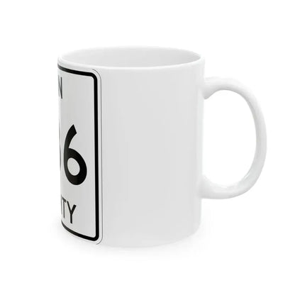 Michigan 436 Iron County (Michigan) (Road Sign) White Coffee Mug - Go Mug Yourself
