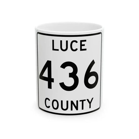 Michigan 436 Luce County (Michigan) (Road Sign) White Coffee Mug 11oz - Go Mug Yourself