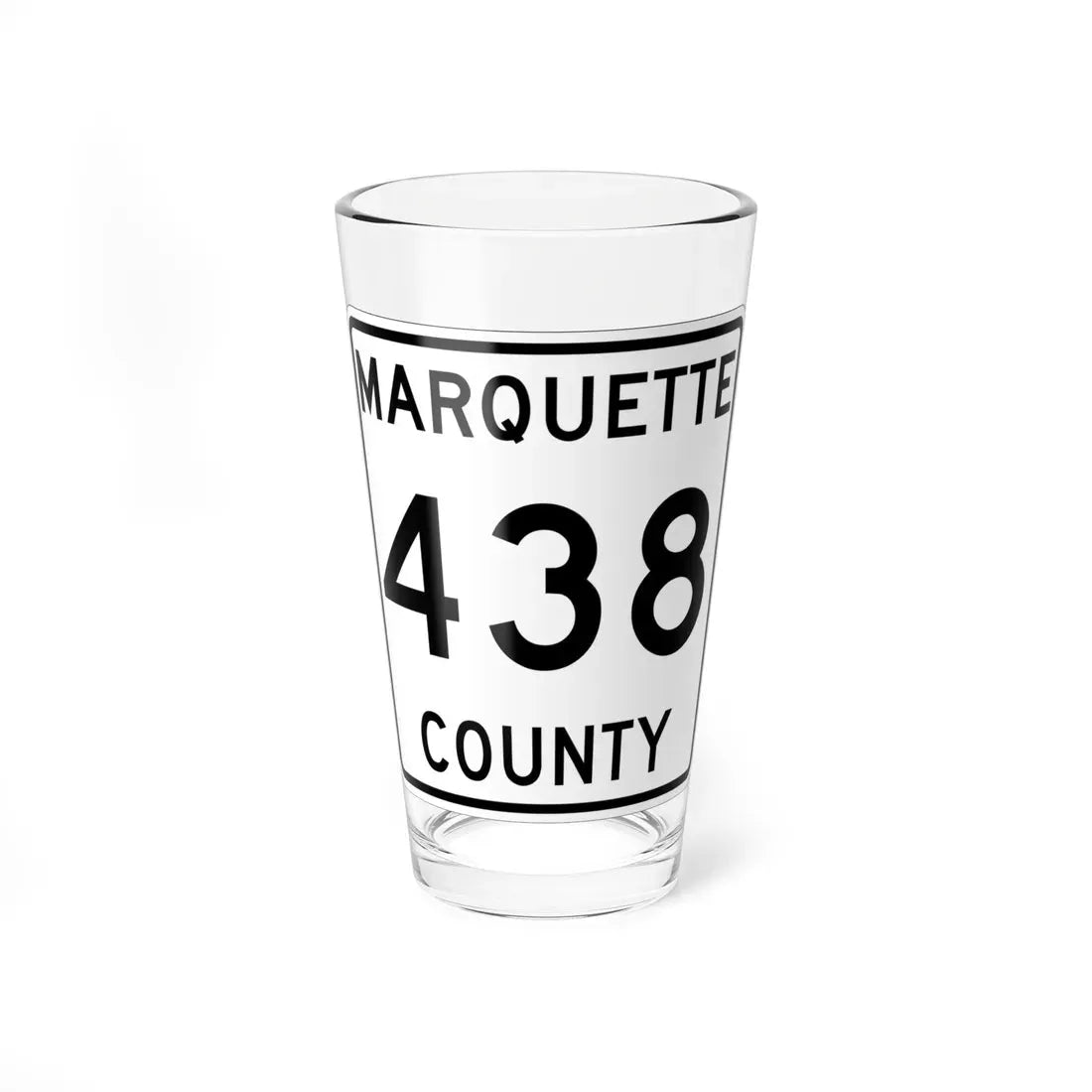 Michigan 438 Marquette County (Michigan) (Road Sign) Pint Glass 16oz 16oz - Go Mug Yourself