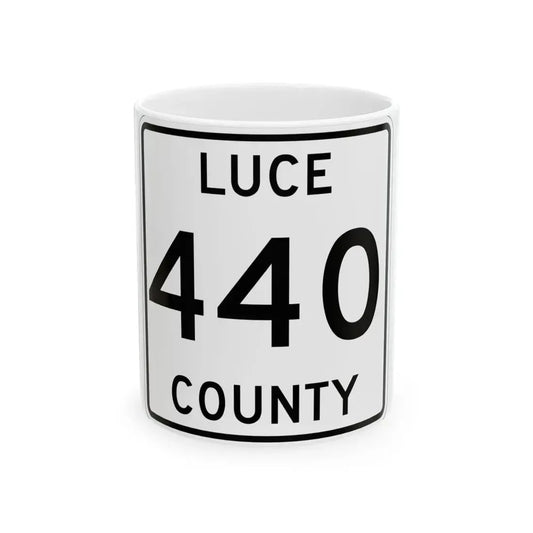 Michigan 440 Luce County (Michigan) (Road Sign) White Coffee Mug 11oz - Go Mug Yourself