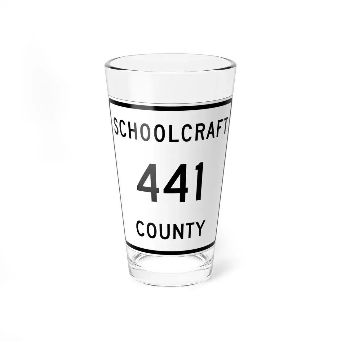 Michigan 441 Schoolcraft County (Michigan) (Road Sign) Pint Glass 16oz 16oz - Go Mug Yourself