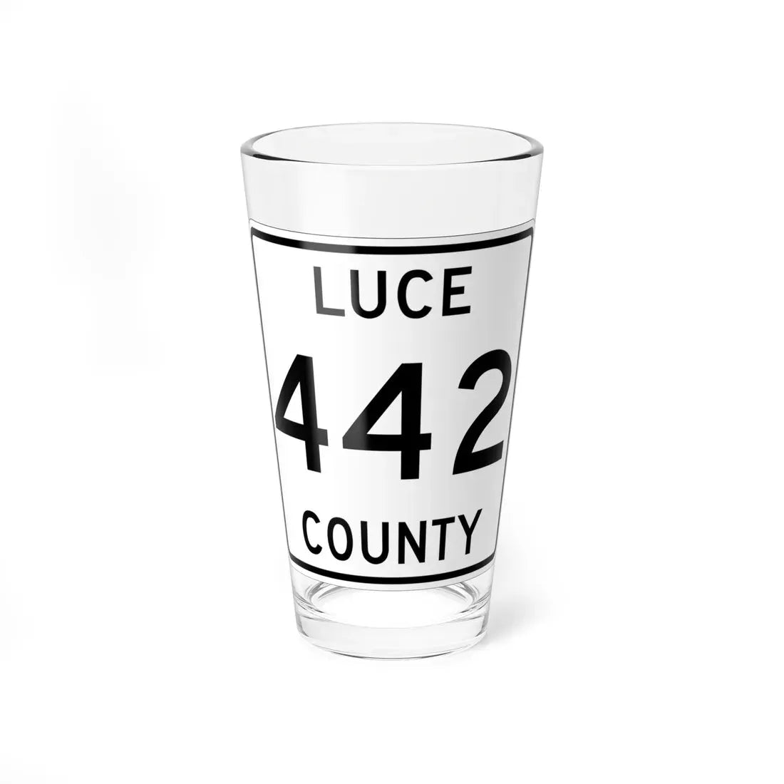 Michigan 442 Luce County (Michigan) (Road Sign) Pint Glass 16oz 16oz - Go Mug Yourself