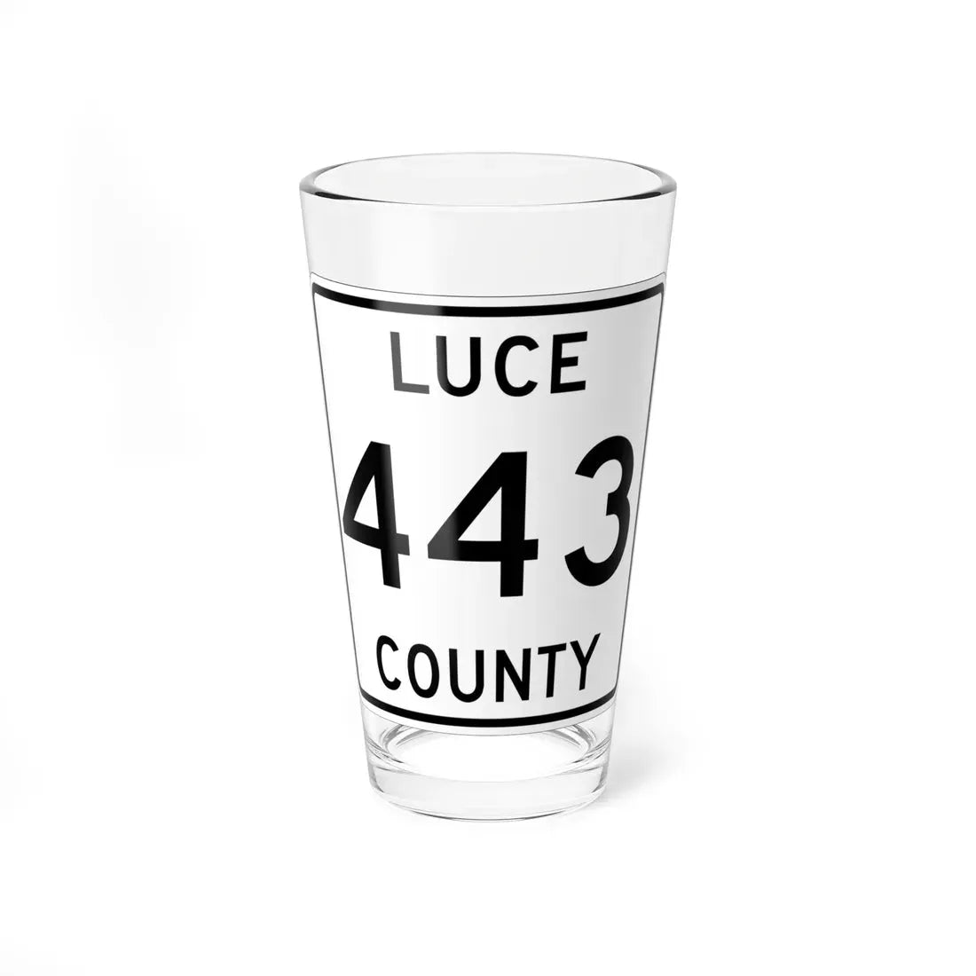 Michigan 443 Luce County (Michigan) (Road Sign) Pint Glass 16oz 16oz - Go Mug Yourself