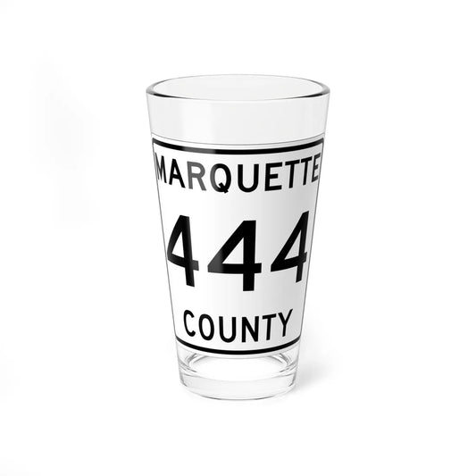 Michigan 444 Marquette County (Michigan) (Road Sign) Pint Glass 16oz 16oz - Go Mug Yourself