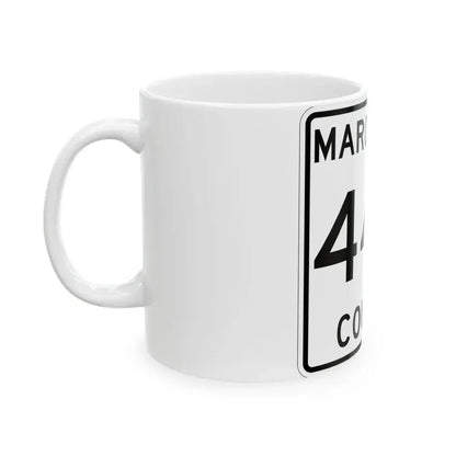 Michigan 444 Marquette County (Michigan) (Road Sign) White Coffee Mug - Go Mug Yourself