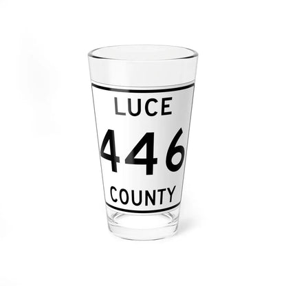 Michigan 446 Luce County (Michigan) (Road Sign) Pint Glass 16oz 16oz - Go Mug Yourself