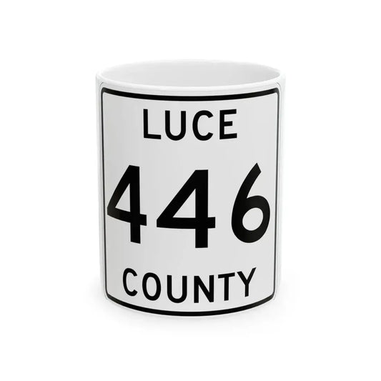Michigan 446 Luce County (Michigan) (Road Sign) White Coffee Mug 11oz - Go Mug Yourself