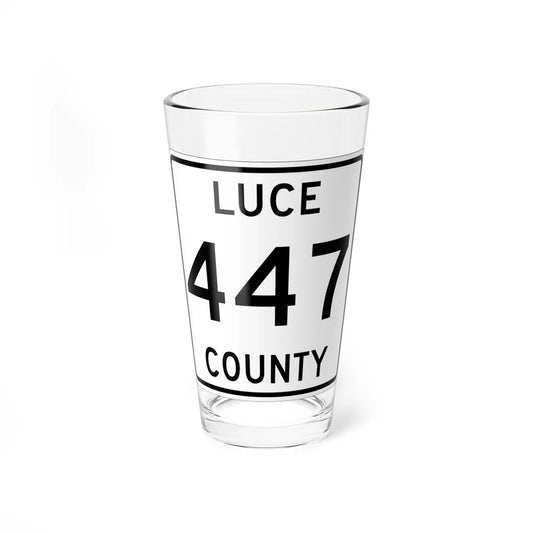 Michigan 447 Luce County (Michigan) (Road Sign) Pint Glss 16oz 16oz - Go Mug Yourself