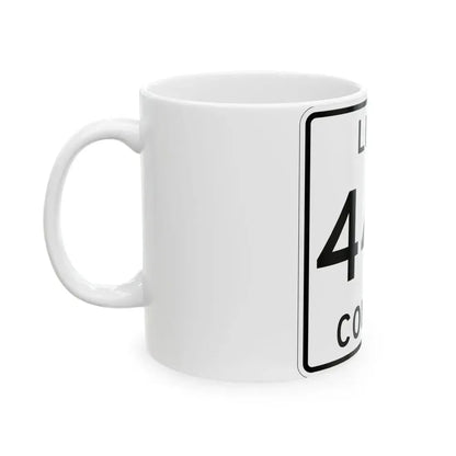 Michigan 447 Luce County (Michigan) (Road Sign) White Coffee Mug - Go Mug Yourself