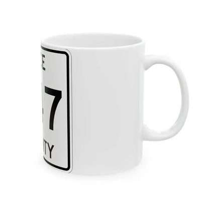 Michigan 447 Luce County (Michigan) (Road Sign) White Coffee Mug - Go Mug Yourself