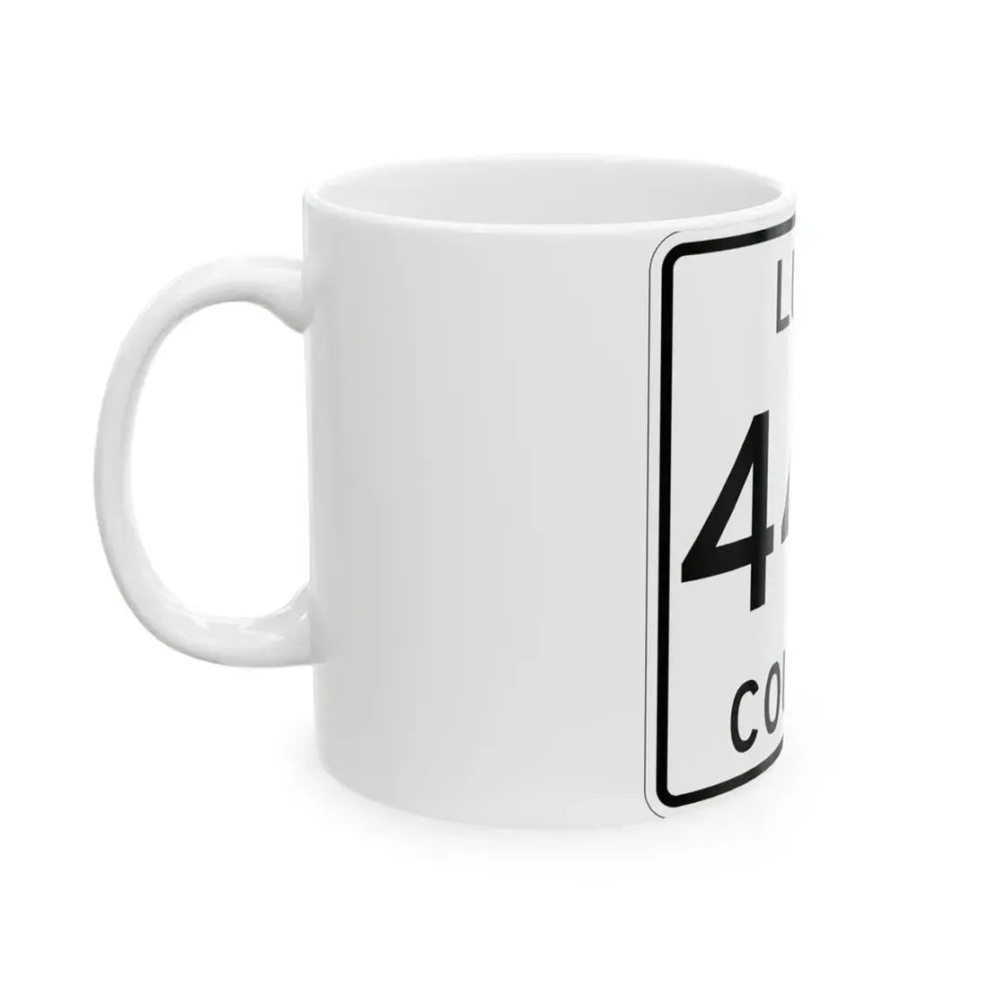Michigan 448 Luce County (Michigan) (Road Sign) White Coffee Mug - Go Mug Yourself