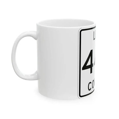 Michigan 448 Luce County (Michigan) (Road Sign) White Coffee Mug - Go Mug Yourself
