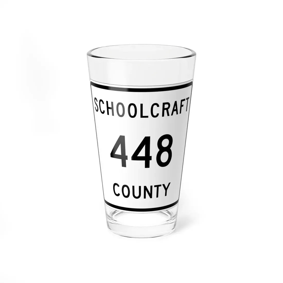 Michigan 448 Schoolcraft County (Michigan) (Road Sign) Pint Glass 16oz 16oz - Go Mug Yourself