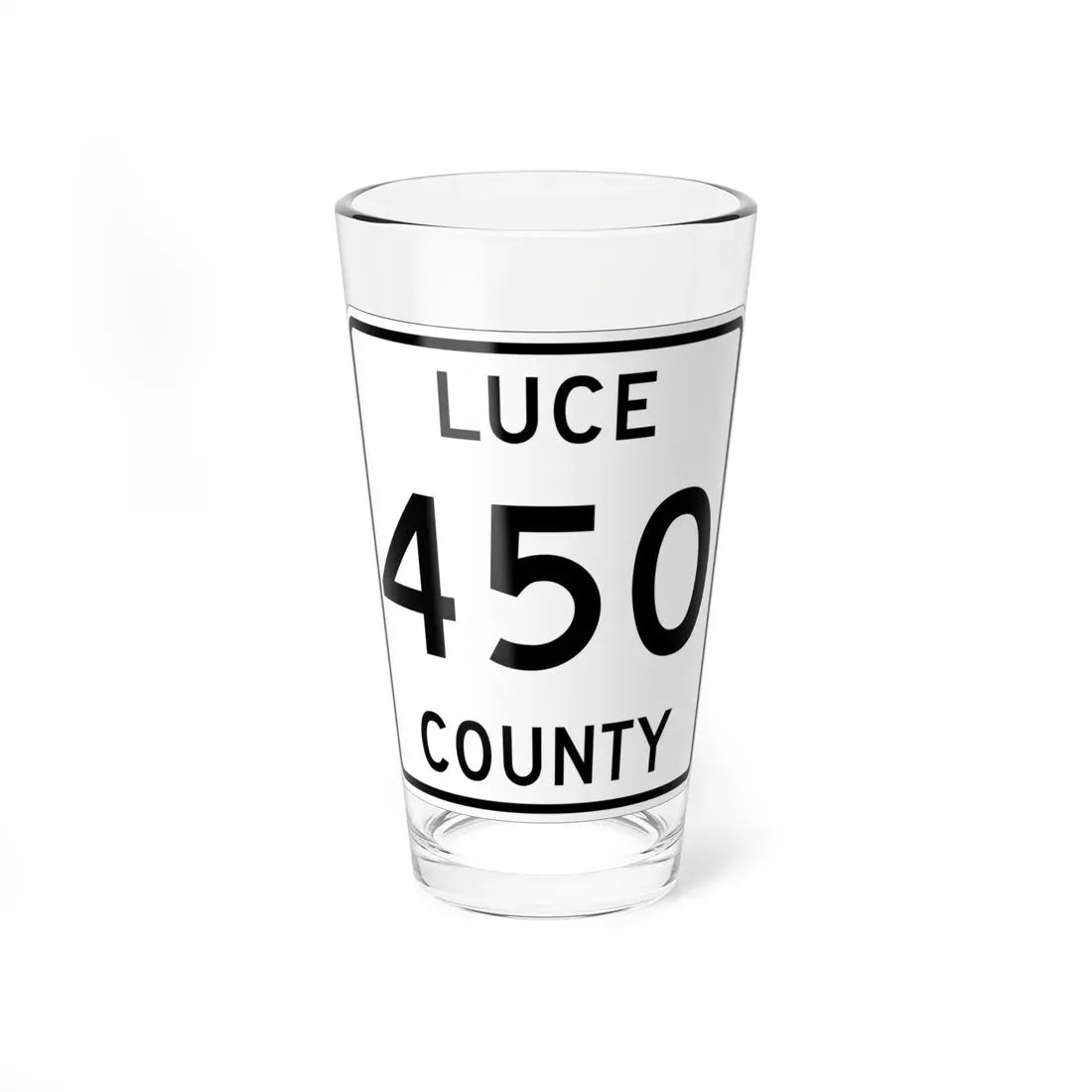 Michigan 450 Luce County (Michigan) (Road Sign) Pint Glass 16oz 16oz - Go Mug Yourself