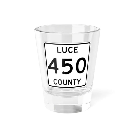 Michigan 450 Luce County (Michigan) (Road Sign) Shot Glass 1.5oz 1.5oz - Go Mug Yourself