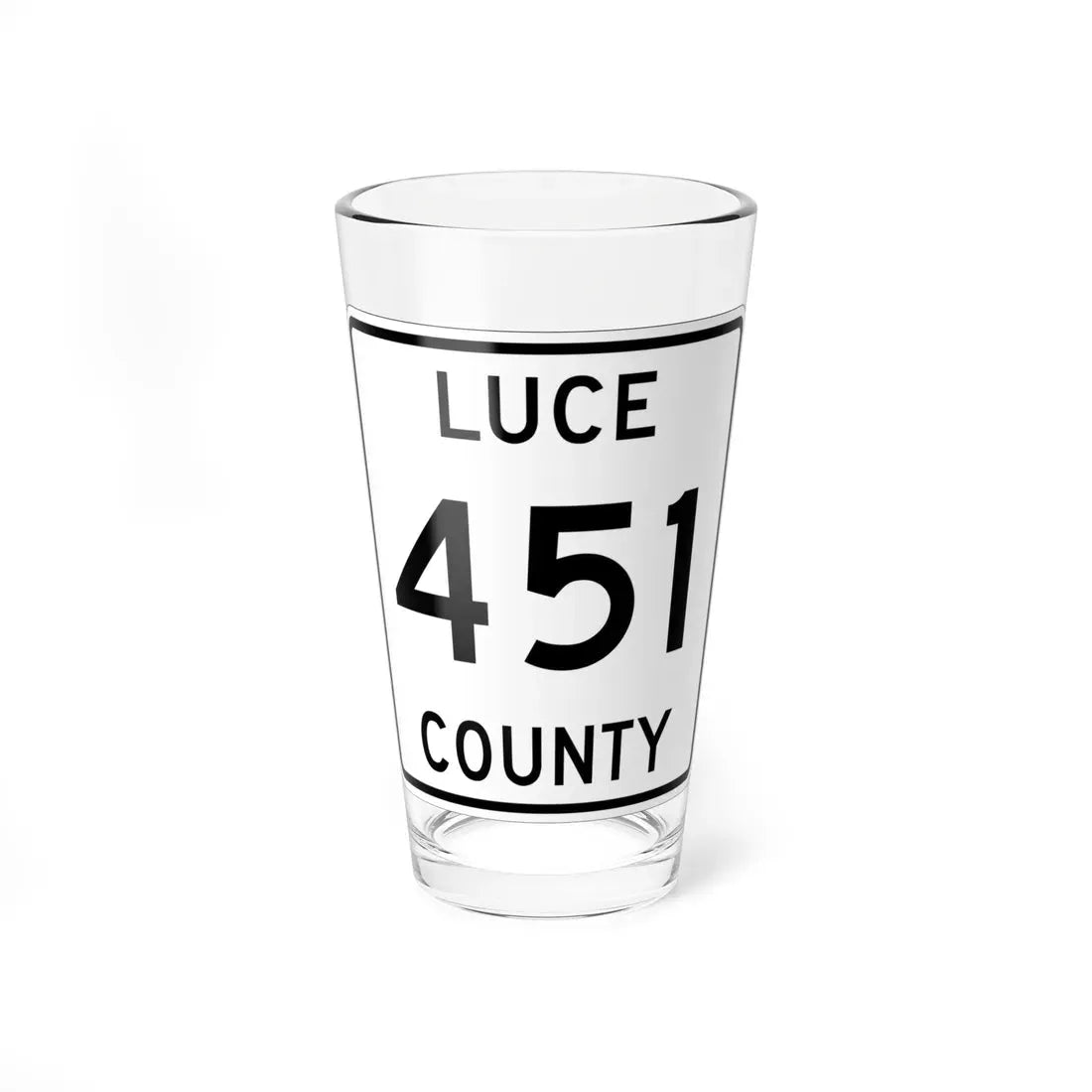Michigan 451 Luce County (Michigan) (Road Sign) Pint Glass 16oz 16oz - Go Mug Yourself