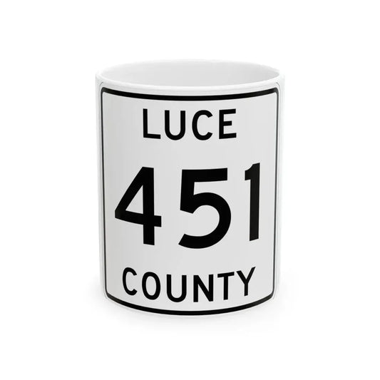Michigan 451 Luce County (Michigan) (Road Sign) White Coffee Mug 11oz - Go Mug Yourself