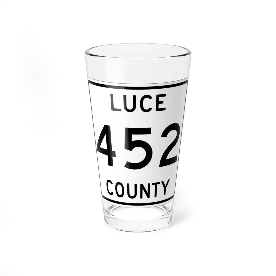 Michigan 452 Luce County (Michigan) (Road Sign) Pint Glass 16oz 16oz - Go Mug Yourself