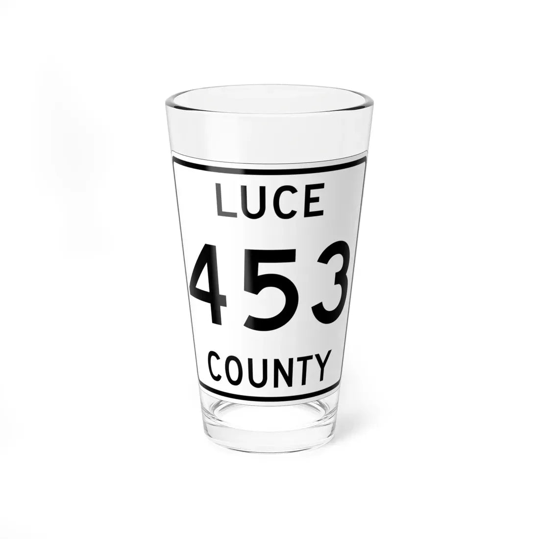Michigan 453 Luce County (Michigan) (Road Sign) Pint Glass 16oz 16oz - Go Mug Yourself