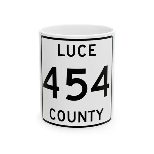Michigan 454 Luce County (Michigan) (Road Sign) White Coffee Mug 11oz - Go Mug Yourself