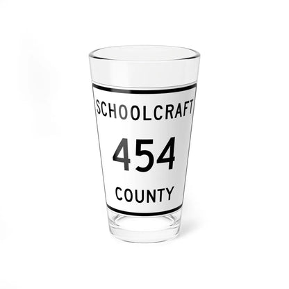 Michigan 454 Schoolcraft County (Michigan) (Road Sign) Pint Glss 16oz 16oz - Go Mug Yourself