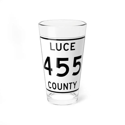 Michigan 455 Luce County (Michigan) (Road Sign) Pint Glass 16oz 16oz - Go Mug Yourself
