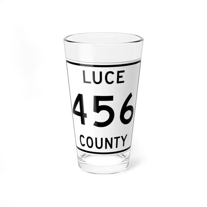 Michigan 456 Luce County (Michigan) (Road Sign) Pint Glass 16oz 16oz - Go Mug Yourself