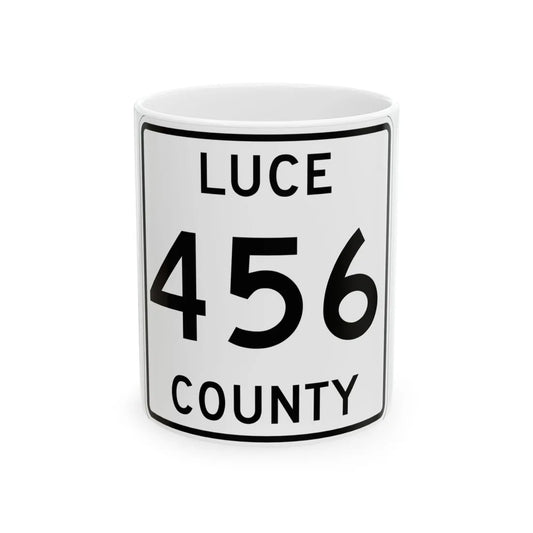 Michigan 456 Luce County (Michigan) (Road Sign) White Coffee Mug 11oz - Go Mug Yourself