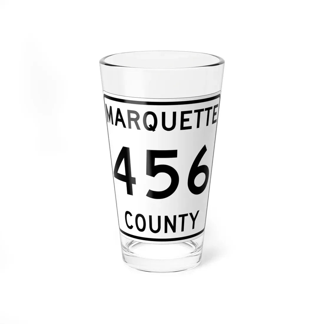 Michigan 456 Marquette County (Michigan) (Road Sign) Pint Glass 16oz 16oz - Go Mug Yourself