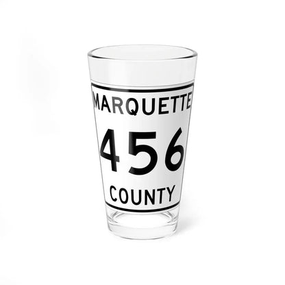 Michigan 456 Marquette County (Michigan) (Road Sign) Pint Glass 16oz 16oz - Go Mug Yourself