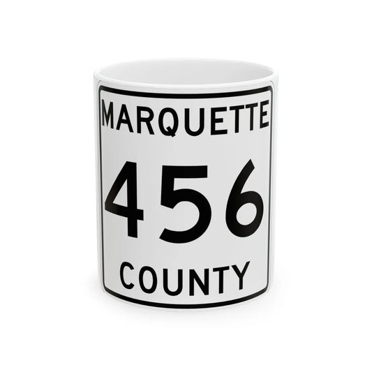 Michigan 456 Marquette County (Michigan) (Road Sign) White Coffee Mug 11oz - Go Mug Yourself