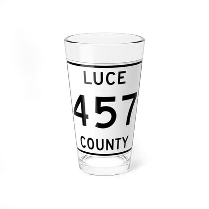 Michigan 457 Luce County (Michigan) (Road Sign) Pint Glass 16oz 16oz - Go Mug Yourself