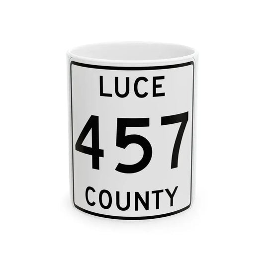 Michigan 457 Luce County (Michigan) (Road Sign) White Coffee Mug 11oz - Go Mug Yourself