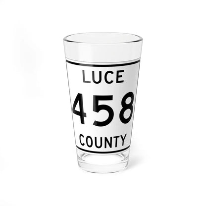 Michigan 458 Luce County (Michigan) (Road Sign) Pint Glss 16oz 16oz - Go Mug Yourself