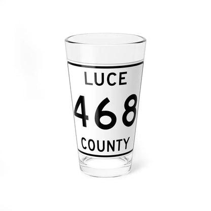 Michigan 468 Luce County (Michigan) (Road Sign) Pint Glass 16oz 16oz - Go Mug Yourself