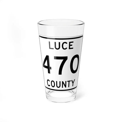 Michigan 470 Luce County (Michigan) (Road Sign) Pint Glass 16oz 16oz - Go Mug Yourself