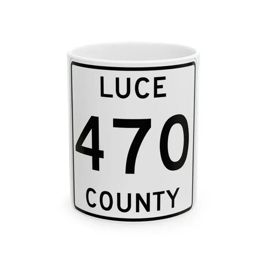 Michigan 470 Luce County (Michigan) (Road Sign) White Coffee Mug 11oz - Go Mug Yourself