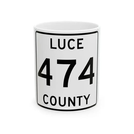 Michigan 474 Luce County (Michigan) (Road Sign) White Coffee Mug 11oz - Go Mug Yourself