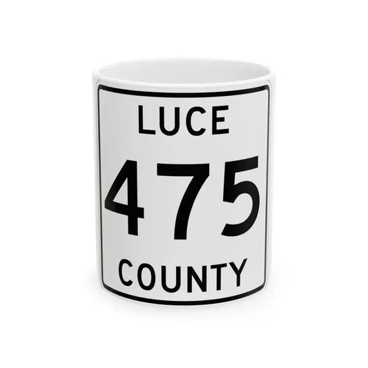 Michigan 475 Luce County (Michigan) (Road Sign) White Coffee Mug 11oz - Go Mug Yourself