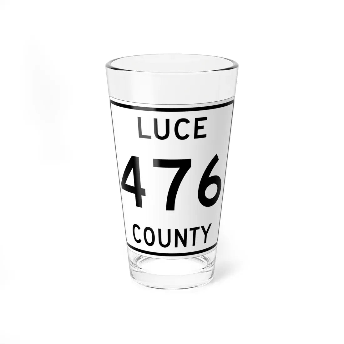 Michigan 476 Luce County (Michigan) (Road Sign) Pint Glass 16oz 16oz - Go Mug Yourself