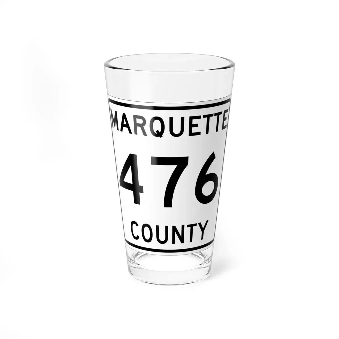 Michigan 476 Marquette County (Michigan) (Road Sign) Pint Glass 16oz 16oz - Go Mug Yourself