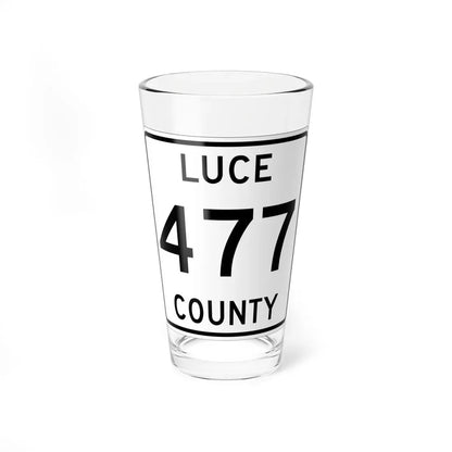 Michigan 477 Luce County (Michigan) (Road Sign) Pint Glass 16oz 16oz - Go Mug Yourself