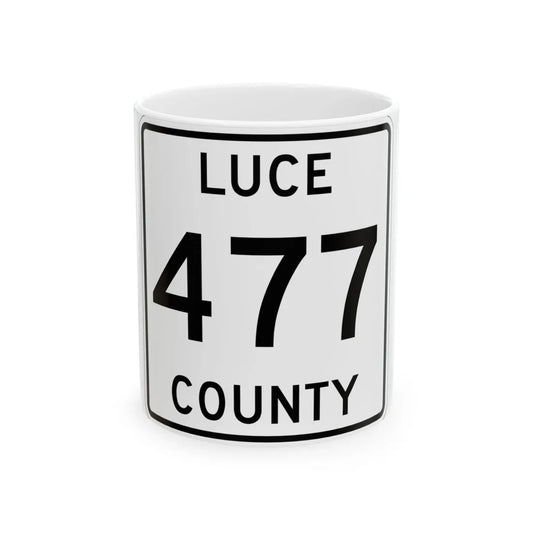 Michigan 477 Luce County (Michigan) (Road Sign) White Coffee Mug 11oz - Go Mug Yourself