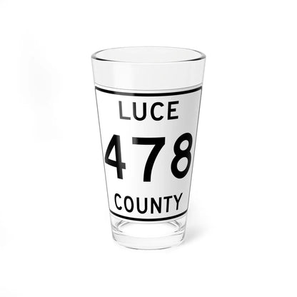 Michigan 478 Luce County (Michigan) (Road Sign) Pint Glss 16oz 16oz - Go Mug Yourself