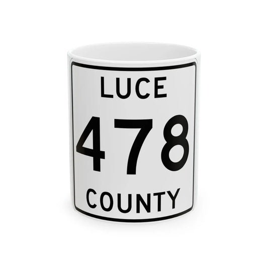 Michigan 478 Luce County (Michigan) (Road Sign) White Coffee Mug 11oz - Go Mug Yourself