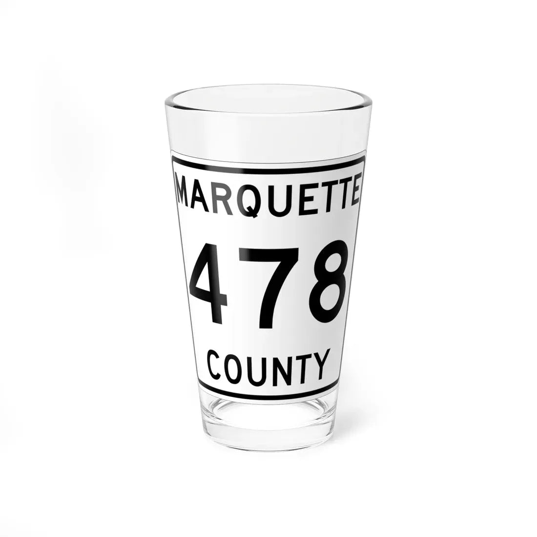 Michigan 478 Marquette County (Michigan) (Road Sign) Pint Glass 16oz 16oz - Go Mug Yourself
