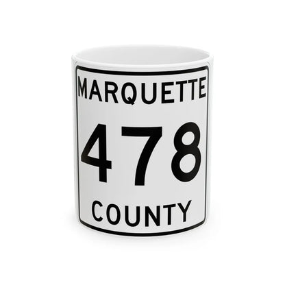 Michigan 478 Marquette County (Michigan) (Road Sign) White Coffee Mug 11oz - Go Mug Yourself