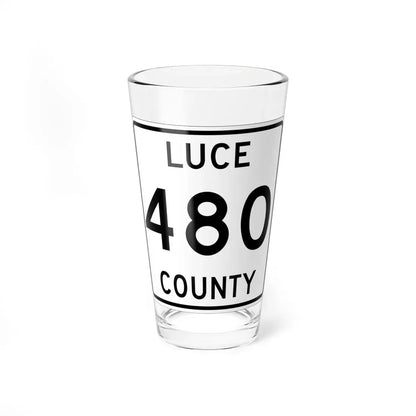 Michigan 480 Luce County (Michigan) (Road Sign) Pint Glass 16oz 16oz - Go Mug Yourself