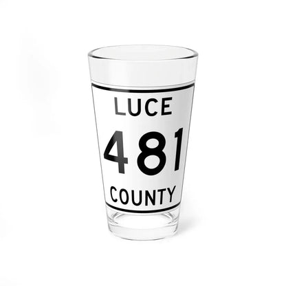 Michigan 481 Luce County (Michigan) (Road Sign) Pint Glass 16oz 16oz - Go Mug Yourself